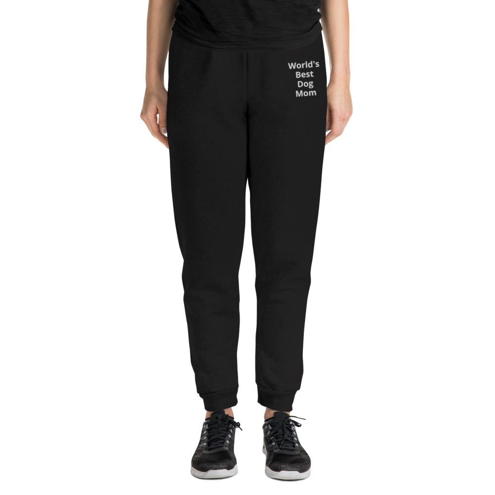 World's Best Dog Mom Embroidered Joggers